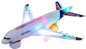 Toyvala Musical AeroPlane Airbus Bump & Go Action Toy with Sound ...