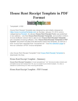 Fillable Online Fillable Online House Rent Receipt Template in PDF ...