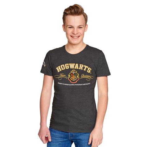 Harry Potter - Hogwarts Wappen Premium T-Shirt grau | Elbenwald