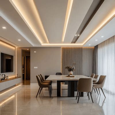 Gypsum Rectangle Modern Parallel False Ceiling Design For Bedroom