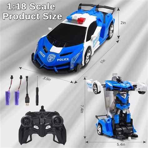Buy Electric Police Car One Button Transformation Robot Deformation Car ...