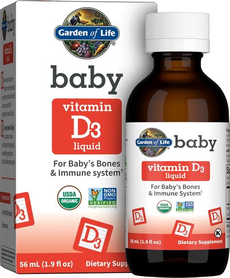 Garden of Life Líquido de vitamina D3 para bebés 600 UI 15 mcg de ...