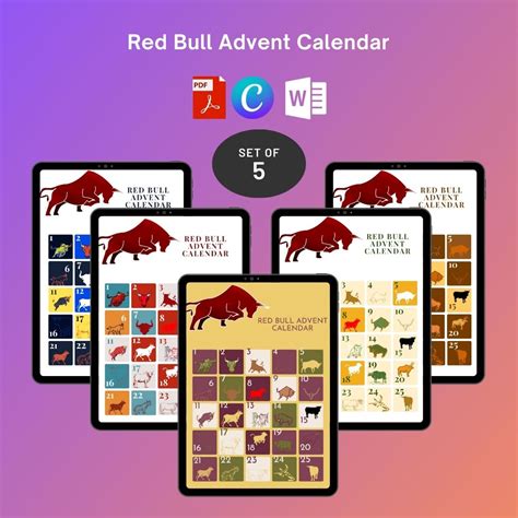 Red Bull Advent Calendar Printable Template PDF & Word
