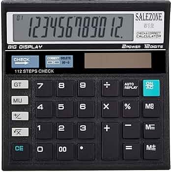 SaleZone 12 Digit Calculator with 120 Steps Check Function and Special ...