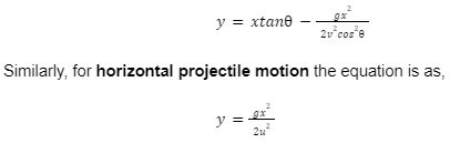 Image result for Projectile Motion Cartesian Equation