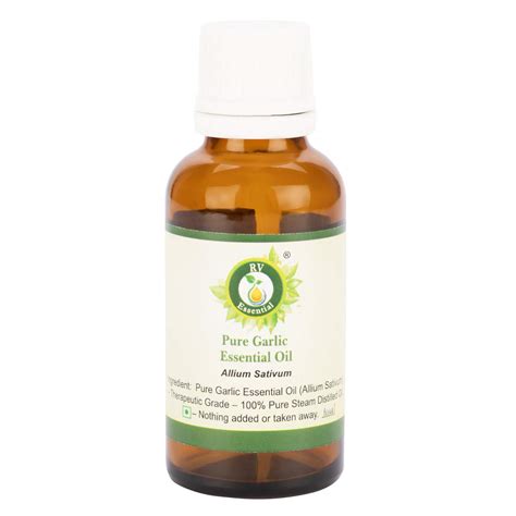 Buy R V Essential Allium Sativum Pure Garlic Essential Oil 50ml Online ...