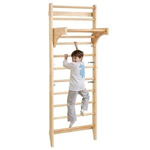 VEVOR Swedish Ladder Wall Gym, 10-Level Wooden Indoor Playground ...