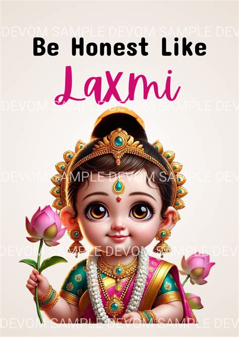 Goddess Laxmi Printable Poster - Wall Art (Printable) – Devom Kids