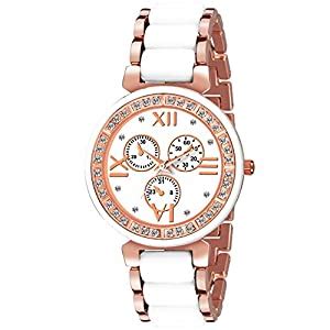 MISHTI.CREATION Casual Analoge White Dial Women's Stainless Steel Watch ...