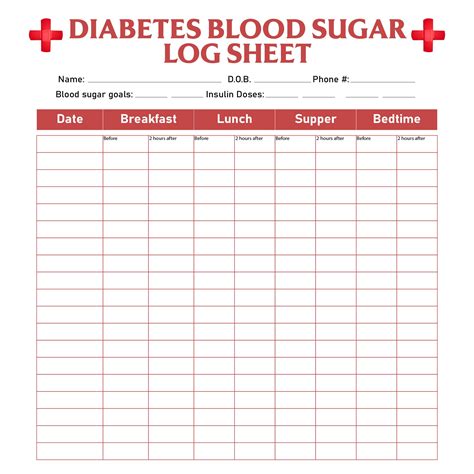 Blood Glucose Log Printable - UK Printable Hub