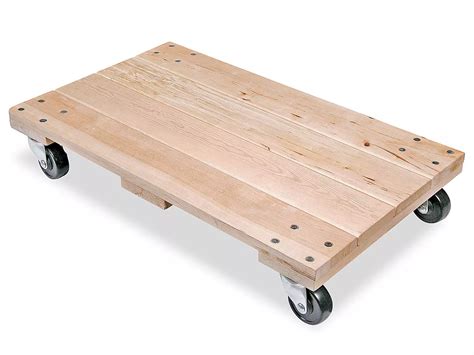 Solid Top Hardwood Dolly - 30 x 18", 3" Casters H-1543 - ULINE