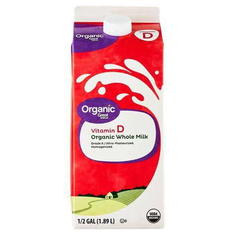 Great Value Organic Whole Vitamin D Milk, Half Gallon | Fig App