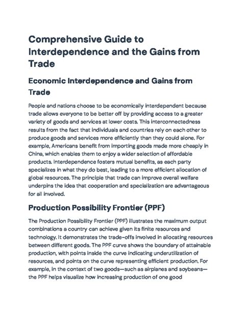Comprehensive Guide to Economic Interdependence & Trade Gains (ECO 101 ...