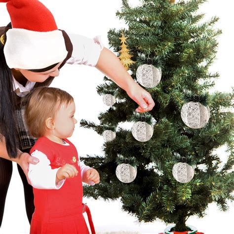 Buy Christmas Ball Ornaments, 4pc Set White Pinecone Rattan Thread ...