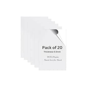 AbhiKalpya Art Studio Acrylic Sheet (20 Pcs) 0.5mm Clear Transparent ...