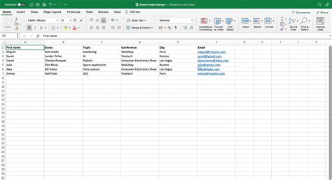Image result for Contoh Mail Merge Excel