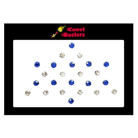Comet Busters Diamond Collection Small Stone Blue Silver Bindi (2.5mm)