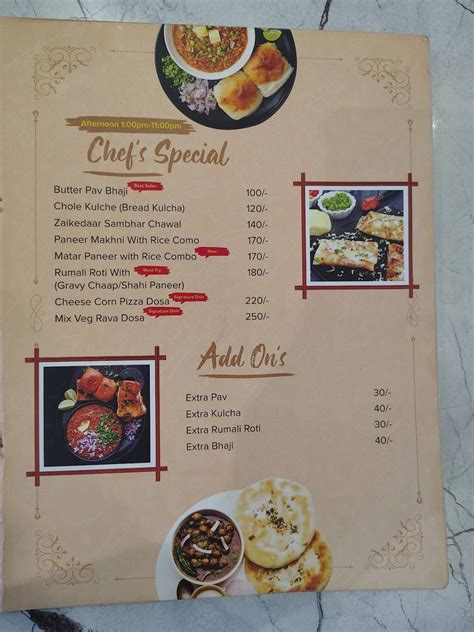 Menu at Nagpal’s Chole Bhature and South Indian, Hisar