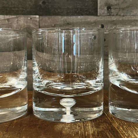 Glass Blown Old Fashioned Bubble Base Glasses Rocks Glasses - Etsy