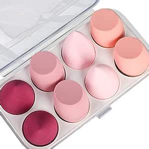 AISHU Beauty Blender Sponge 8 Pcs in A Storage Box,Makeup Cosmetic Puff ...
