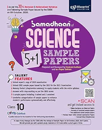 Samadhaan CBSE Science Sample Paper Class 10 (For 2021 Examinations ...
