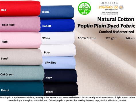 100% Pure Cotton Poplin plain Fabric – G.k Fashion Fabrics