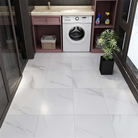 Buy Livelynine White Peel and Stick Floor Tile 16pcs 12X12 Inch Stick ...