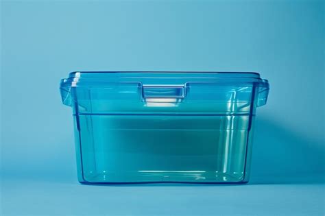 A blue plastic container with lid | Premium AI-generated image