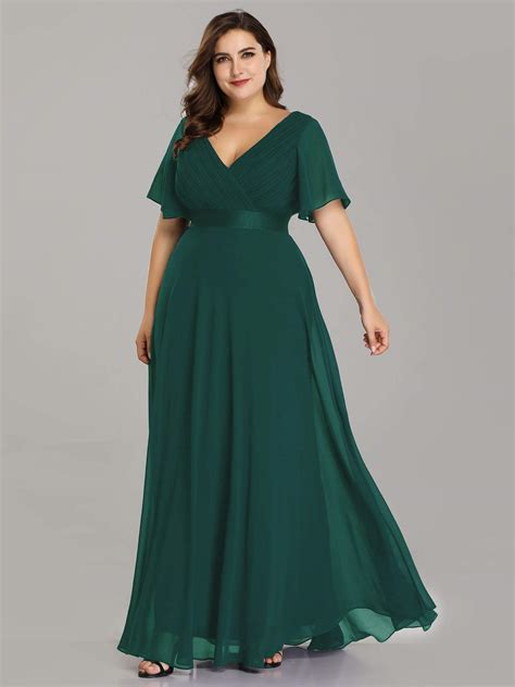 Alisapan Womens Plus Size Bridesmaid Dress Chiffon Long Formal Evening ...