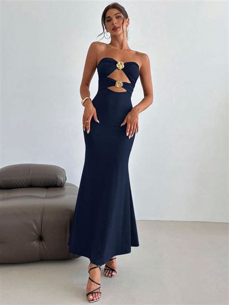 Firerie Women's Crisscross Bust Cutout Backless Mermaid Prom Dress ...