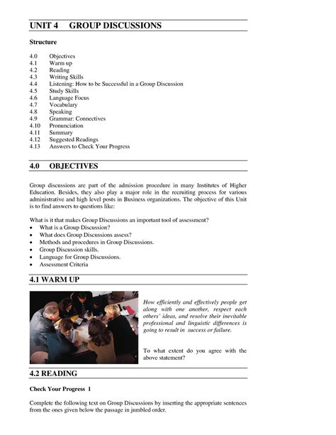 Block-1 MS-015 Unit-4 - IGNOU MCA - UNIT 4 GROUP DISCUSSIONS Structure ...