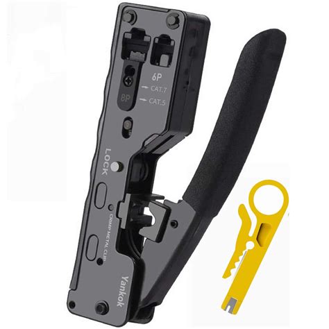 Yankok [CAT6a CAT7 Pass Through Crimper] for RJ45 Pass-Thru RJ12 RJ11 ...