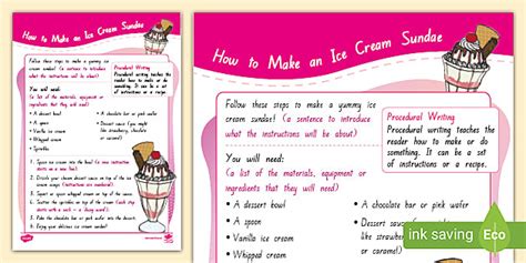 Procedural Writing: Exemplar Text (Level 1/Phase 1)