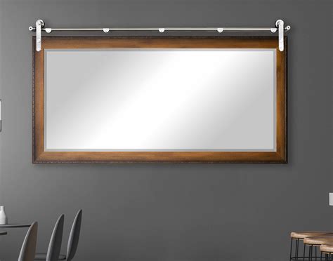 Rayne Mirrors Rayne Wood Framed Barn Door Beveled Accent Mirror - Wayfair Canada