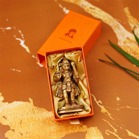 Brass Blessing Lord Hanuman, 4 inches | 285 g – ServDharm