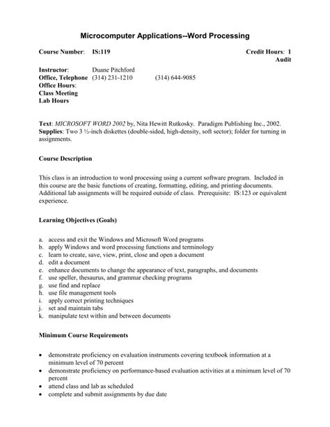 Image result for Microcomputer Applications Course Description