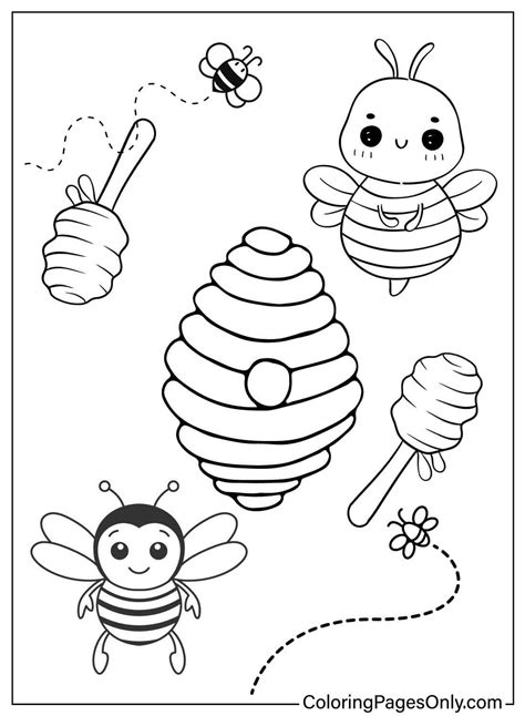 Free Colouring Pages Bees