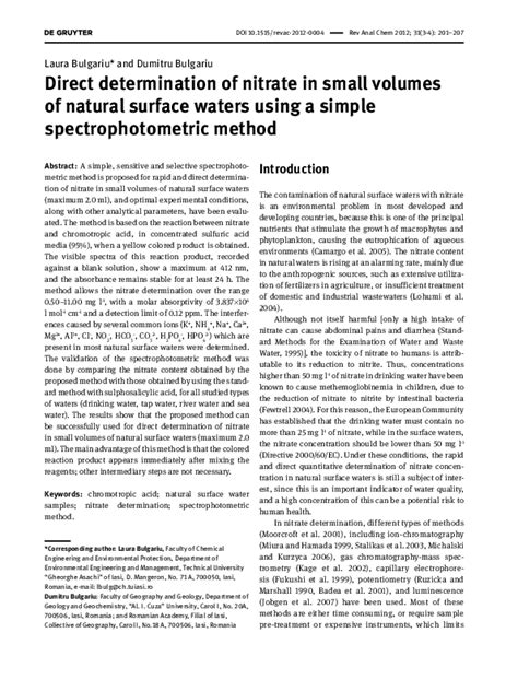 Image result for Nitrate Test Using Spectrophotometer Method