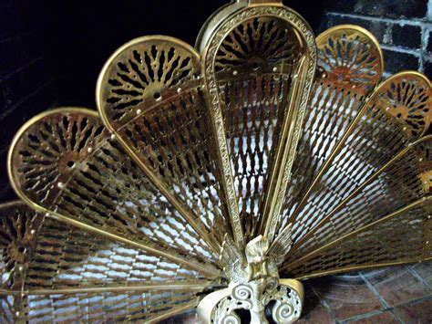 Writing Straight from the Heart: Antique Brass Peacock Fireplace Screen ...
