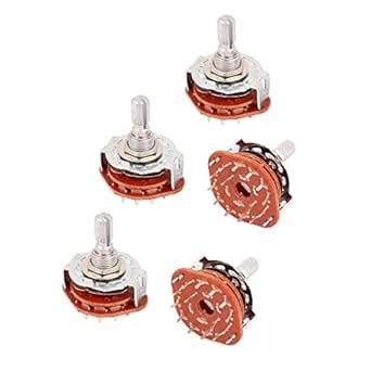 Generic 5 Pcs 6mm Split Shaft AC 125V 0.3A 250V 0.6A 2P6T Rotary Switch ...