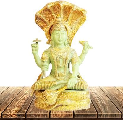 divineind Lord Bhagwan Vishnu Sitting Under Sheshnaag Brass Decorative ...