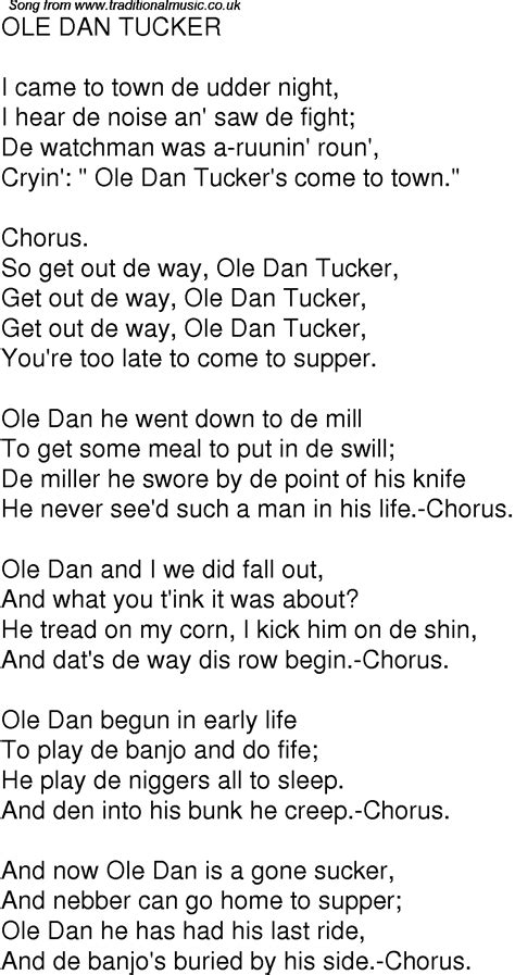 Old Dan Tucker Song