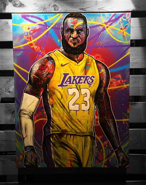 My painting of Lebron James! : r/lakers