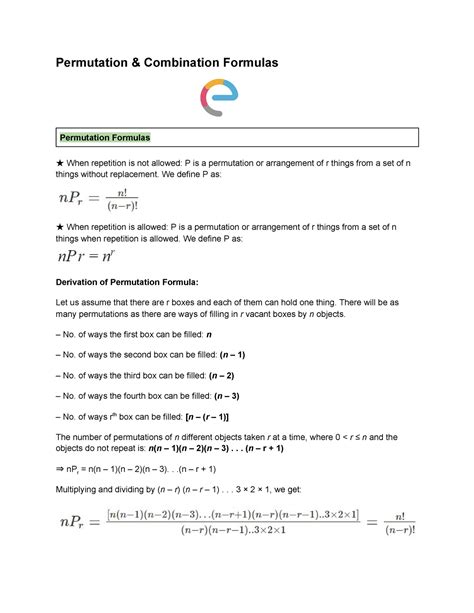 Permutataion-Combination-Formulas - Permutation & Combination Formulas ...