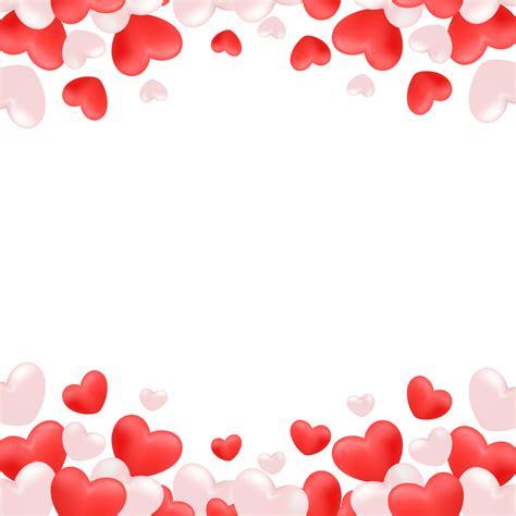 Hearts Border Frame Valentines Day 15276321 PNG