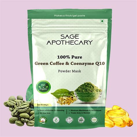 Natural Green Coffee & Coenzyme Q10 Powder Face Mask for Moisturizing ...