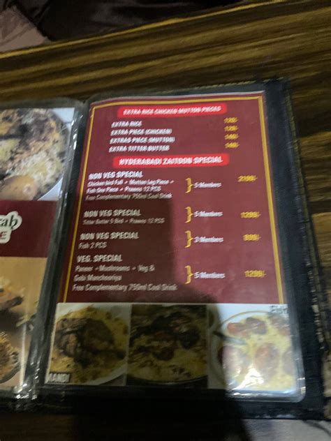 Menu at ZAITOON-AL-ARAB.arabian cusine, Hyderabad