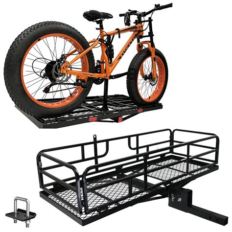 MERCARS Hitch Cargo Carrier with Bike Rack Hitch 60" x 24" x 14" Fits 2 ...
