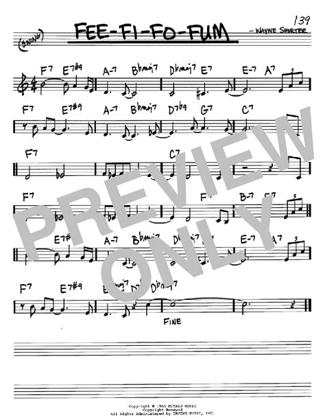 Fee-Fi-Fo-Fum (Real Book – Melody & Chords – Bb Instruments)