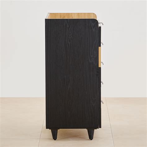 Buy Kiro Chest of 5 Drawers - Black and Light Brown from Home Centre at ...